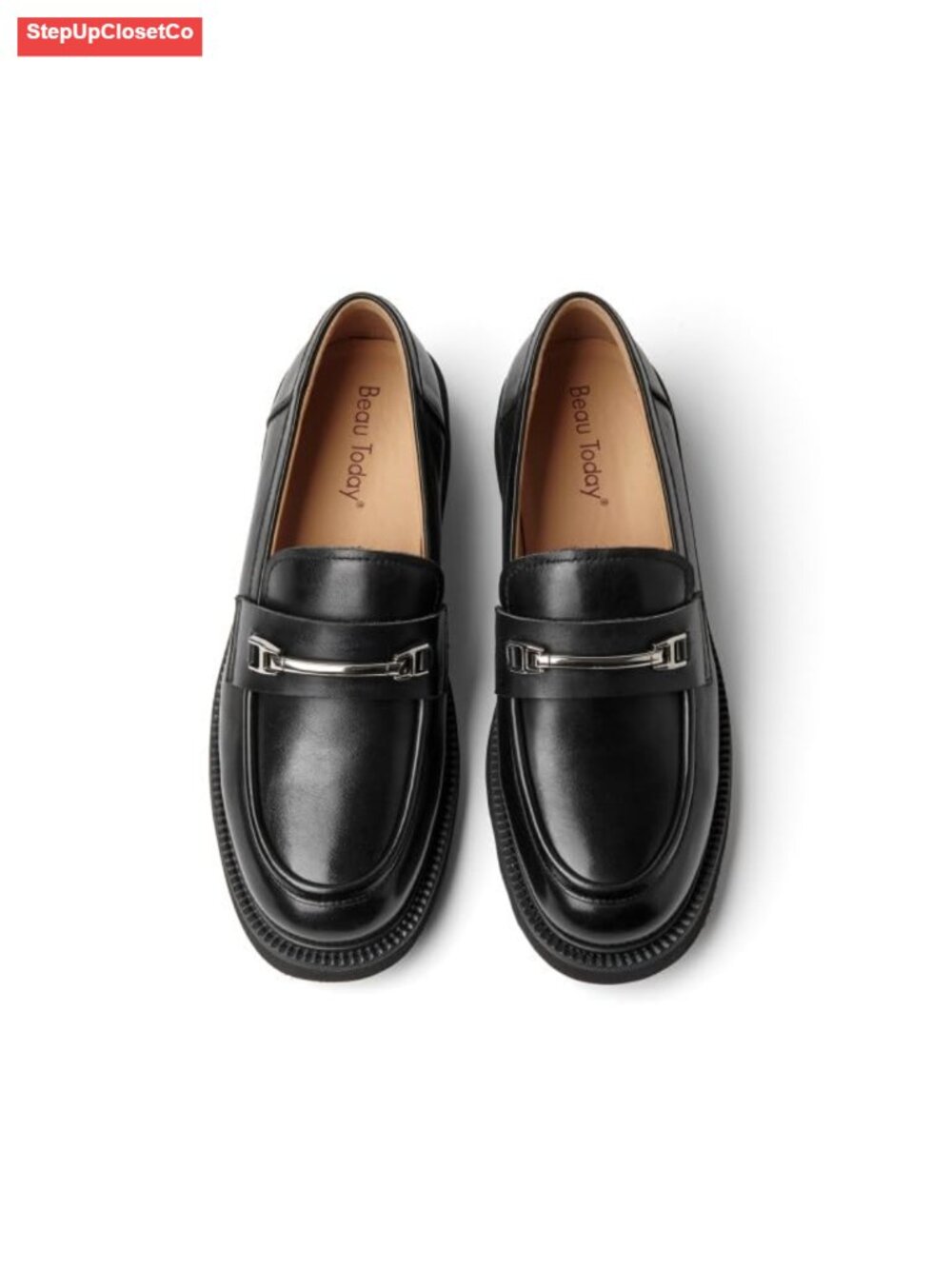Genuine Leather Chunky Platform Loafers Women Slip On Penny Loafers Business